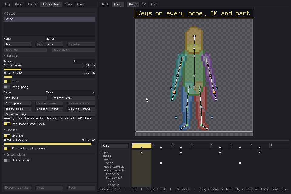 Dope sheet